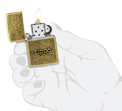 Zippo Antique Stamp Lighter – Antique Brass Finish by Zippo