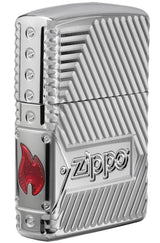 Zippo Armor® Bolts Design High Polish Chrome Windproof Lighter by Zippo