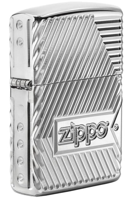 Zippo Armor® Bolts Design High Polish Chrome Windproof Lighter
