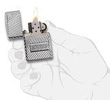 Zippo Armor® Bolts Design High Polish Chrome Windproof Lighter by Zippo