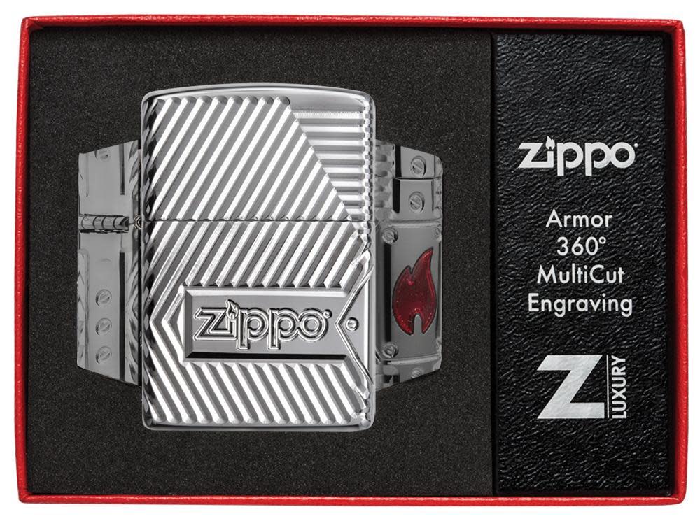 Zippo Armor® Bolts Design High Polish Chrome Windproof Lighter