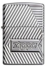Zippo Armor® Bolts Design High Polish Chrome Windproof Lighter by Zippo
