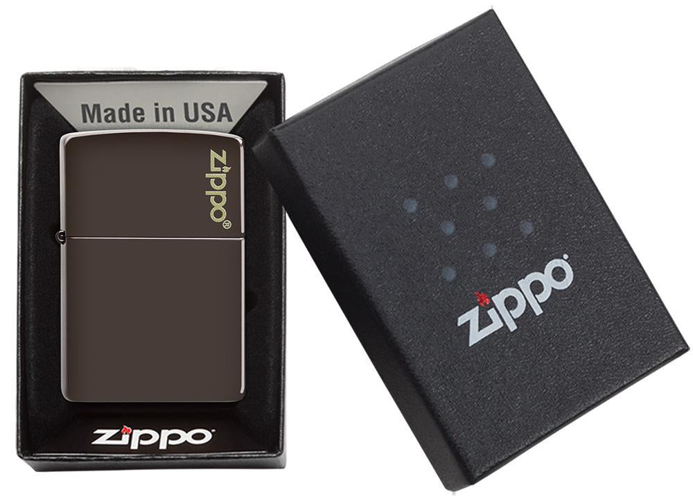 Zippo Classic Brown Logo Lighter – Chestnut Finish
