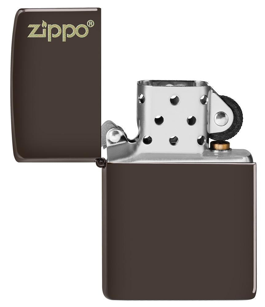 Zippo Classic Brown Logo Lighter – Chestnut Finish