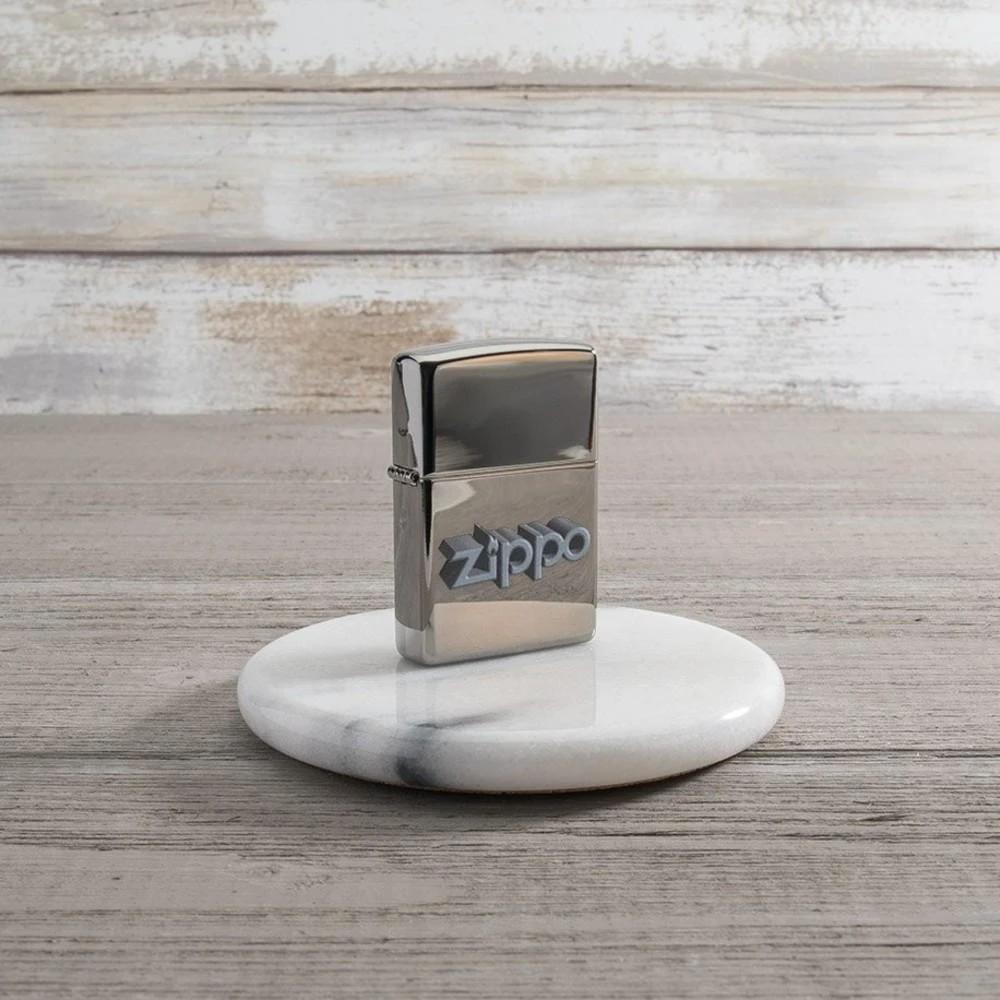 Zippo 3D Logo Design Windproof Lighter – Black Ice® by Zippo
