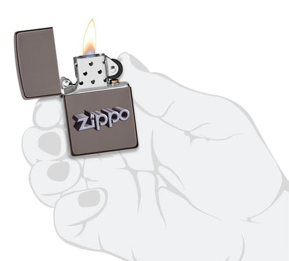 Zippo 3D Logo Design Windproof Lighter – Black Ice® by Zippo