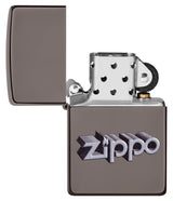 Zippo 3D Logo Design Windproof Lighter – Black Ice® by Zippo
