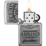 Zippo® Jim Beam Label Pewter Emblem Lighter – High Polish Chrome (Model 16928) by Zippo