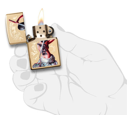 Zippo Mazzi® Dragon Warrior High Polish Brass Windproof Lighter