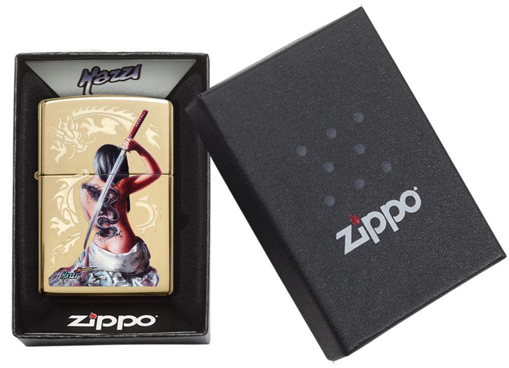 Zippo Mazzi® Dragon Warrior High Polish Brass Windproof Lighter