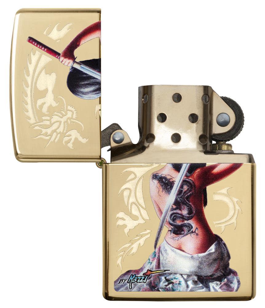 Zippo Mazzi® Dragon Warrior High Polish Brass Windproof Lighter
