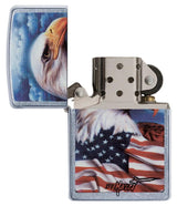 Zippo 24764 Mazzi Freedom Watch Eagle Lighter – Street Chrome Finish by Zippo