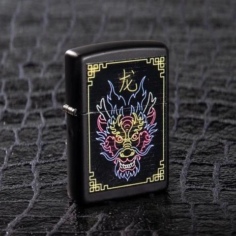 Zippo Neon Dragon Design Windproof Lighter (Model 49396) by Zippo