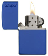 Classic Royal Blue Matte Zippo® Logo Lighter by Zippo