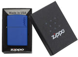 Classic Royal Blue Matte Zippo® Logo Lighter by Zippo