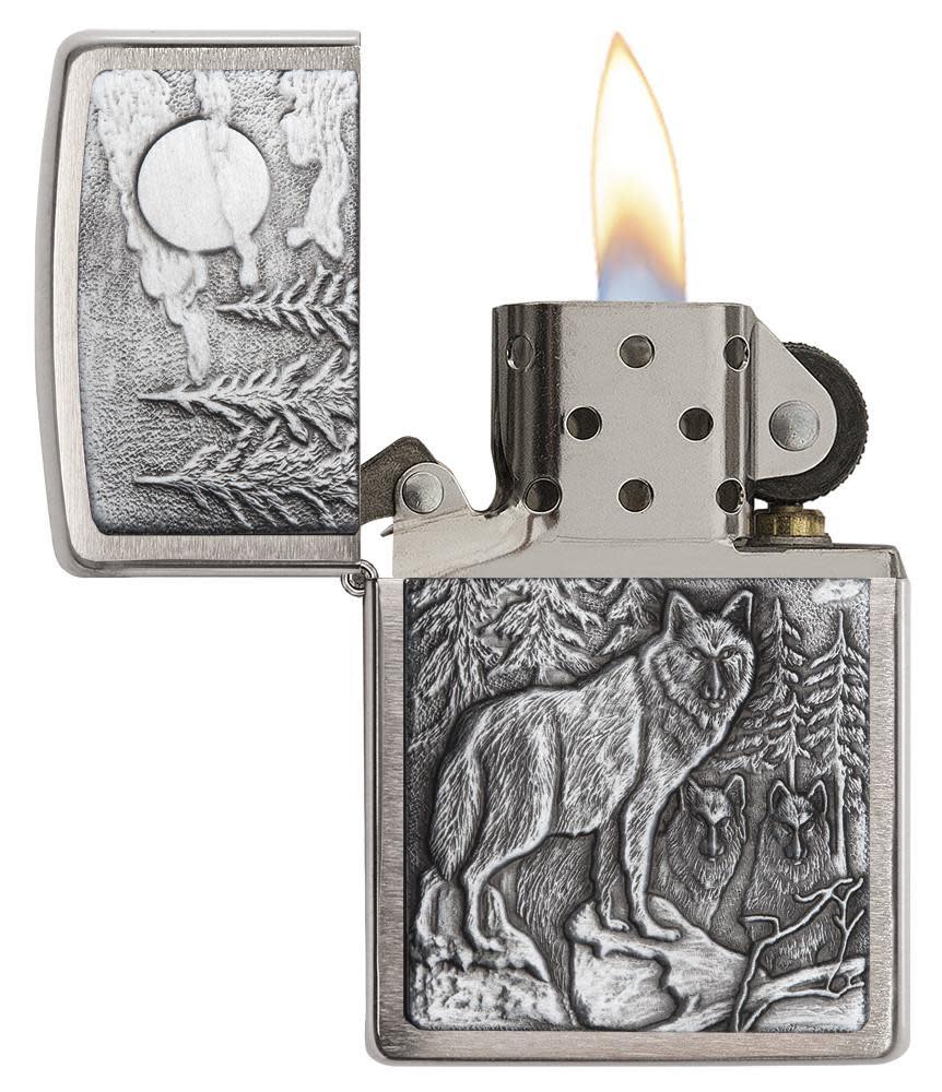 Timberwolves Brushed Chrome Zippo Lighter by Zippo