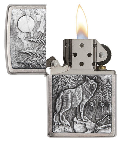 Timberwolves Brushed Chrome Zippo Lighter by Zippo