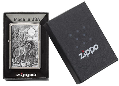 Timberwolves Brushed Chrome Zippo Lighter by Zippo