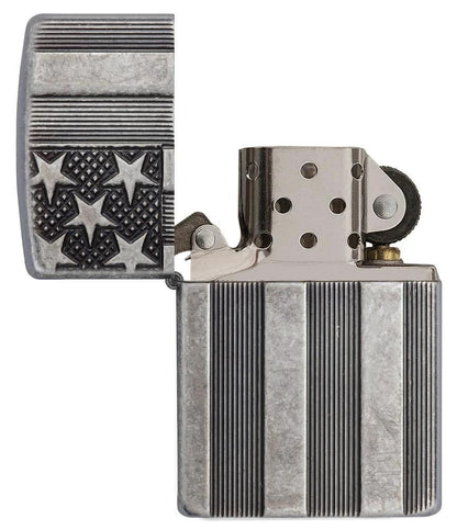 Zippo Flag Armor® Lighter – Antique Silver Plate by Zippo