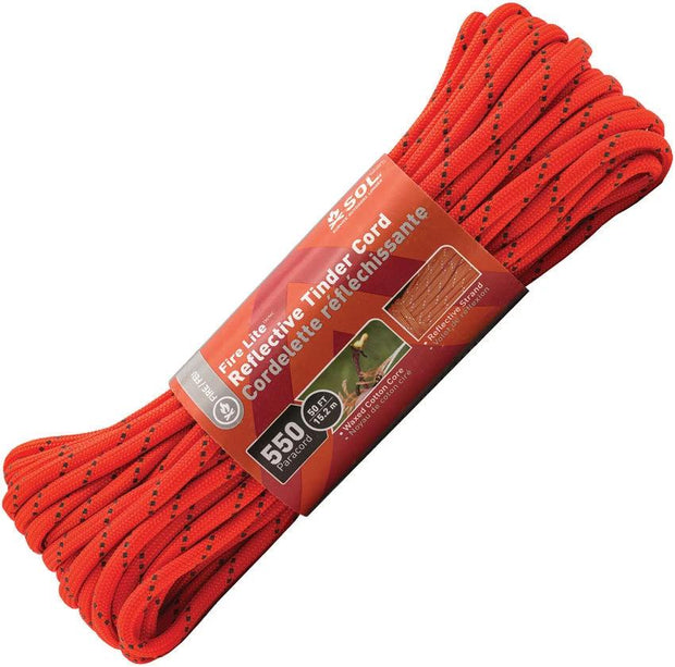 Adventure Medical Reflective Paracord 550 Fire Lite 50ft Waxed Cotton Core For Outdoor Enthusiasts by Adventure Medical