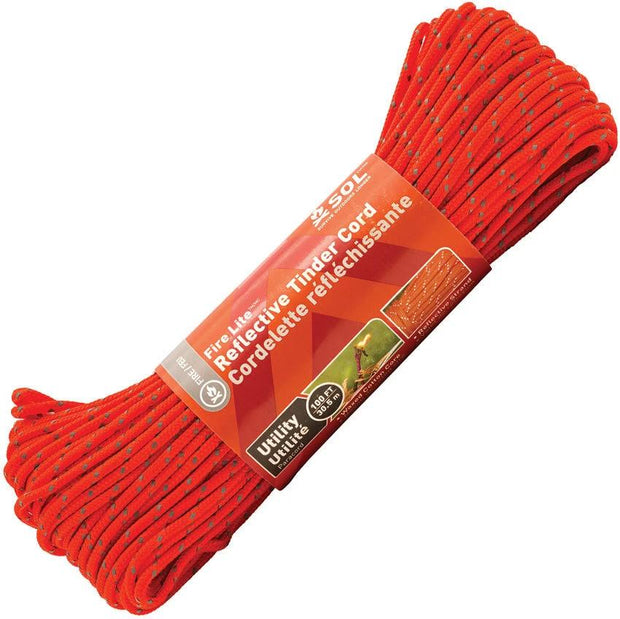 Adventure Medical Fire Lite Tinder Cord 100 Ft 550 Paracord With Waxed Core Reflective Strand For Outdoor Survivalists by Adventure Medical