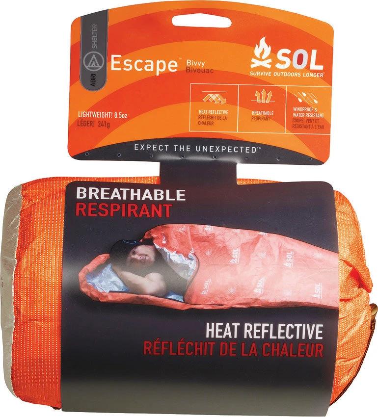 Adventure Medical SOL Escape Bivvy Shelter Ultralight 8oz Heat Reflective Weatherproof Emergency Shelter For Hikers by Adventure Medical