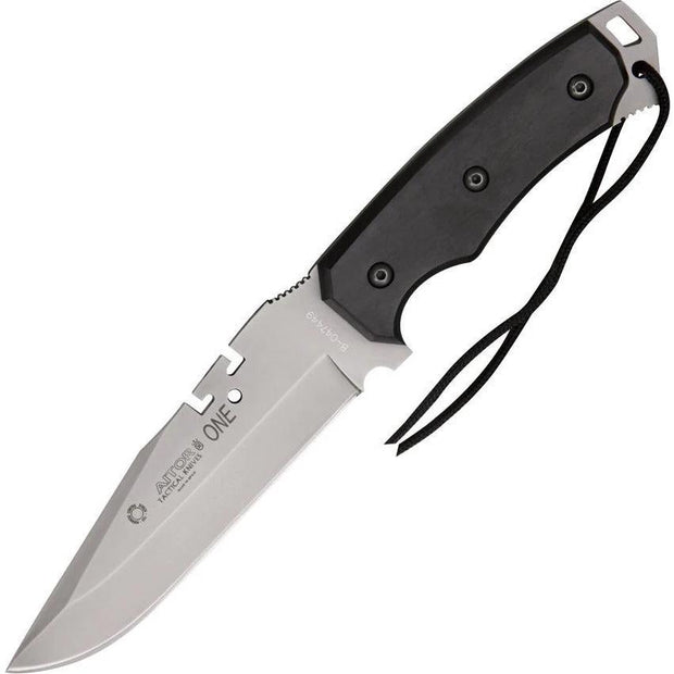 Aitor Uno 16130 Fixed Blade Knife For Outdoor Enthusiasts With Full Tang Lashing Hole Fenolgraf Handles And Belt Sheath by Aitor