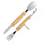 Akinod Magnetic Folding Cutlery Set With Olive Wood Handle 7 Inch Portable Camping Utensils Boxed by Akinod