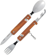Akinod Folding Cutlery Set Magnetic 7 Inch Coralwood Handle For Camping And Travel Gear by Akinod
