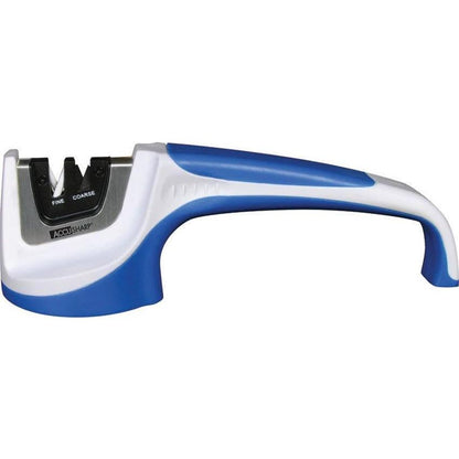 AccuSharp AS036C Two Stage Pull Through Knife Sharpener With Tungsten Carbide Blades And Ceramic Rods Blue Handle by AccuSharp