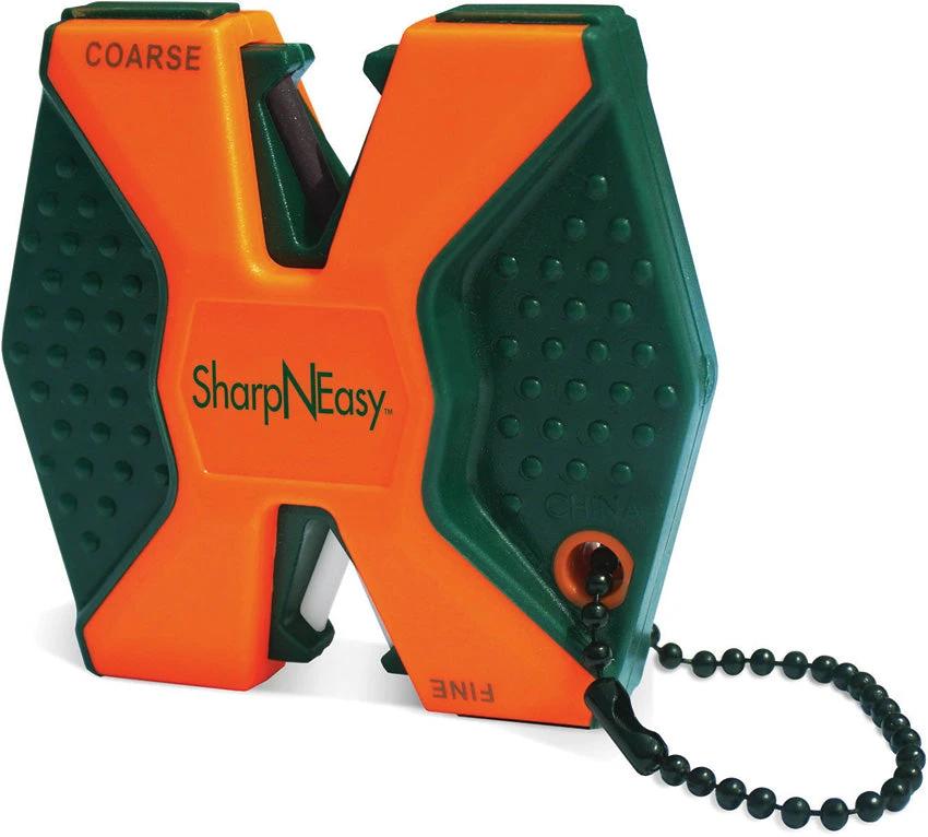 SharpNEasy Blaze Orange 2 Step Knife Sharpener Model 336C Compact Go Anywhere Tool by AccuSharp