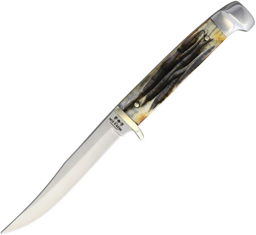 Bear & Son 563 Small Hunter Knife – India Stag Handle by Bear & Son