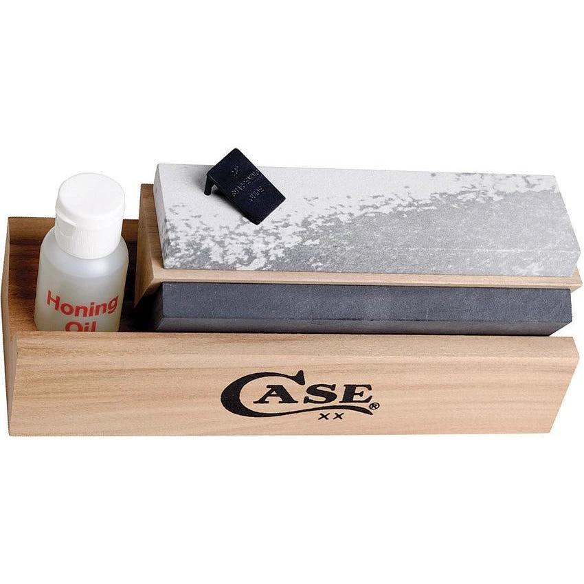 Case Cutlery Tri-Hone Sharpening Kit – 3-Stone Arkansas System with Honing Oil by Case Cutlery