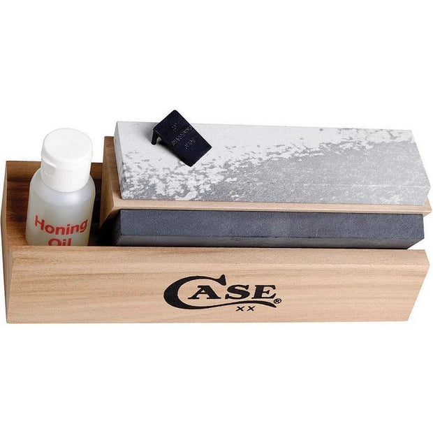Case Cutlery Tri-Hone Sharpening Kit – 3-Stone Arkansas System with Honing Oil by Case Cutlery