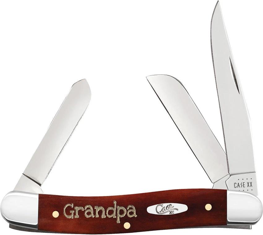 Case Embellished Smooth Chestnut Bone Medium Stockman – 3-Blade Knife in Gift Tin by Case Cutlery