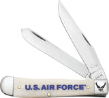 Case 32404 Air Force Trapper – Stainless Steel Clip & Spey Blades with Smooth Bone Handle by Case Cutlery