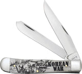 Case 50951 Korean War Trapper – Stainless Steel Clip & Spey Blades with Natural Bone Handle by Case Cutlery