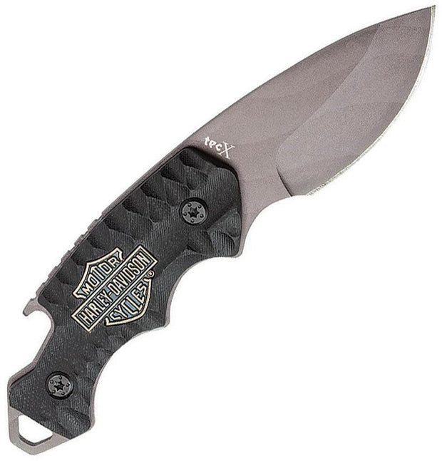 Case 52207 Harley TecX Fixed Blade Knife with Black Sculpted G10 Handle by Case Cutlery