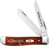 Religious Sayings Matthew 28:19–20 Chestnut Bone Mini Trapper by Case Cutlery