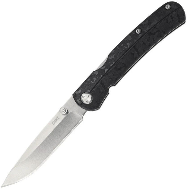 CRKT Kith Front Lock Knife by Ken Steigerwalt for EDC Carry, Satin 3in 8Cr13MoV Blade, Textured GRN Handle