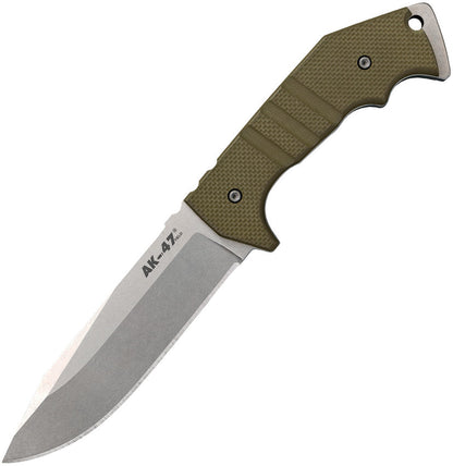 Cold Steel 14AKA AK-47 Field Knife Fixed 5.5" CPM-3V Stonewashed Blade, OD Green G10 Handles, Secure-Ex Sheath