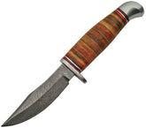 Damascus Stacked Leather Skinner DM-1166