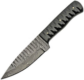 Damascus Sharktooth Fixed Blade Horn DM-1198HN