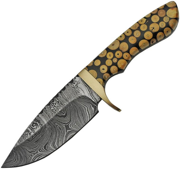 Damascus Fixed Blade Knotted Wood DM-1210 by Damascus