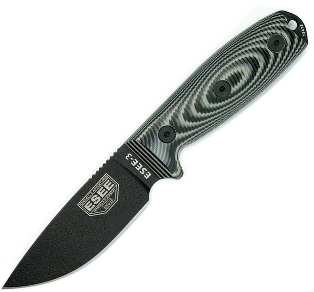 ESEE Model 3 3D Fixed Blade Black ESEE3PMB002 by ESEE