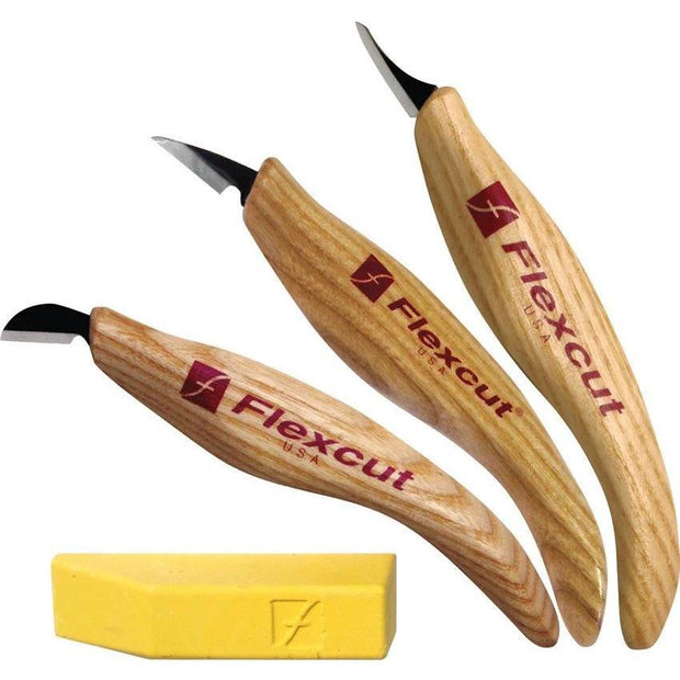 Flexcut Slim Handle Detail Knife Set KN400 by Flexcut
