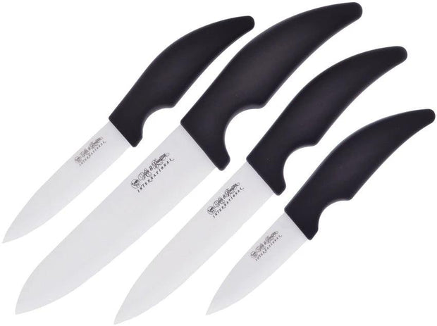 Hen & Rooster Kitchen Set White Ceramic 4pc HRI-065 by Hen & Rooster