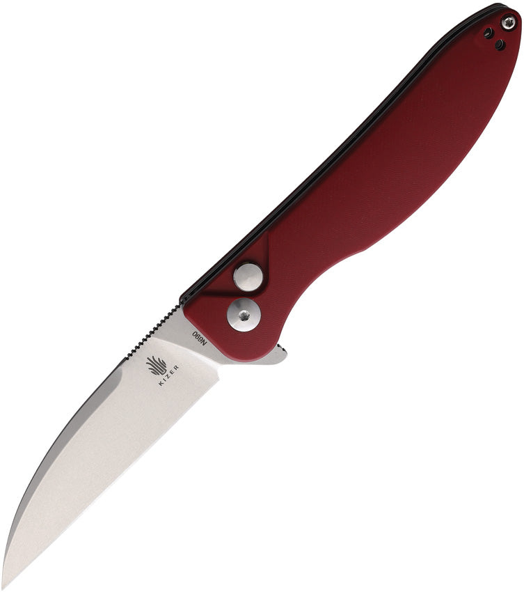 Kizer Cutlery Sway Back Button Lock Red KIV3566N4