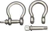 Stainless Bow Shackles MI197 10 Pack With Threaded Pin And Lanyard Hole Bulk Packed For Paracord Bracelets by Miscellaneous