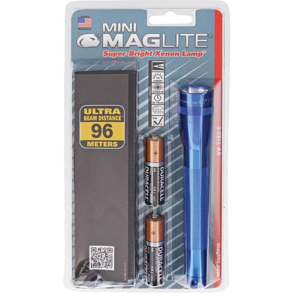 Maglite M2A11H Blue MiniMag 2 Cell AA Flashlight with Holster – Model ML06055 by Mag-Lite
